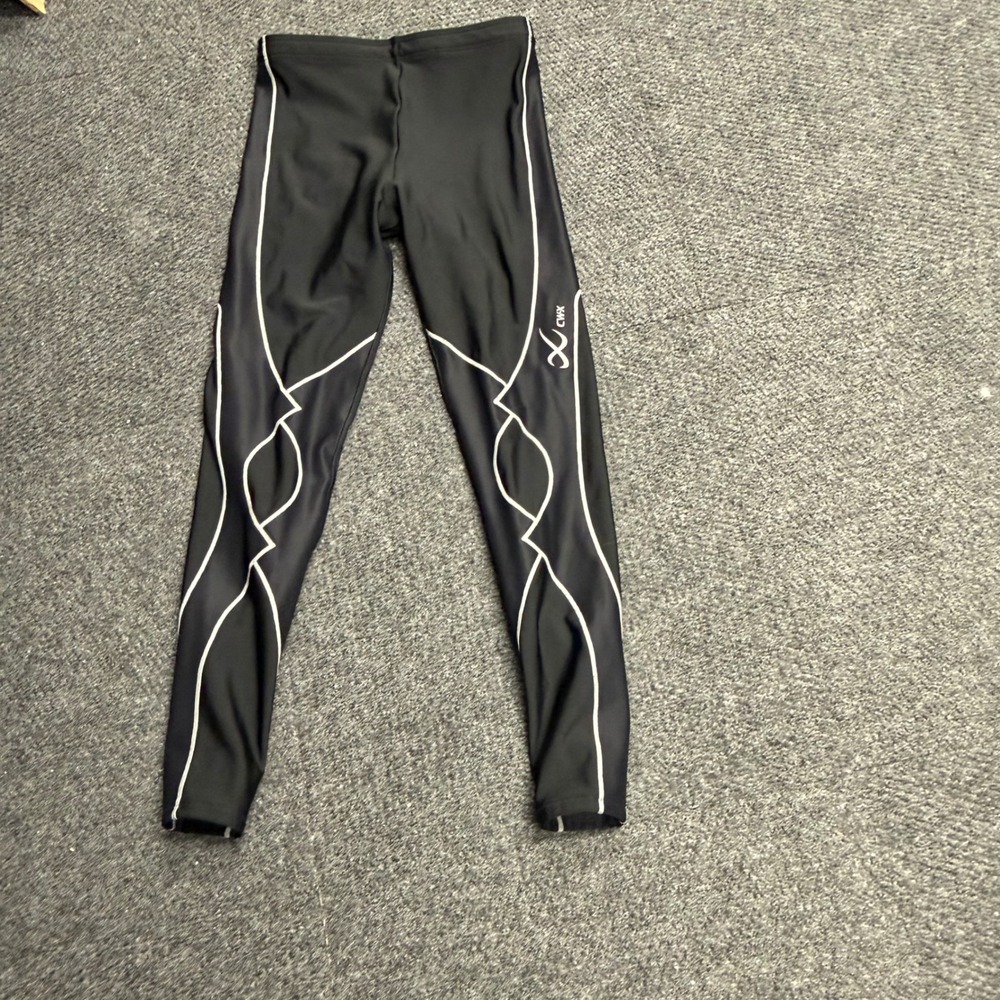 CW-X Stabilyx Compression Tights Black White Support Running Leggings 120879 L